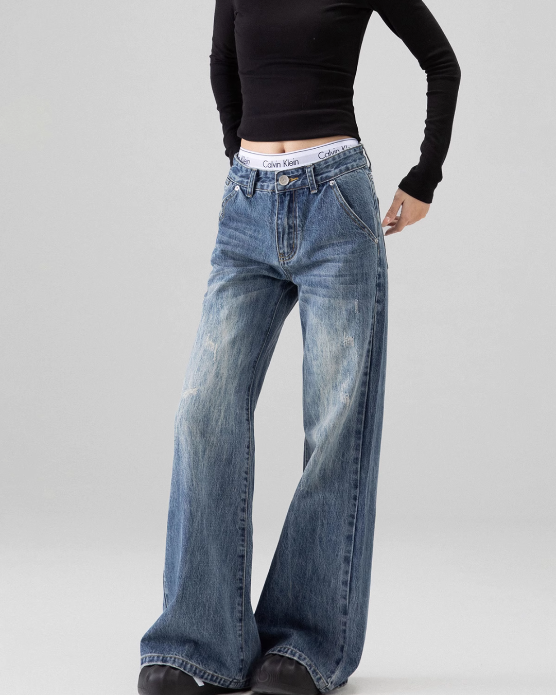 Flare Wide Denim Pants ICM0071