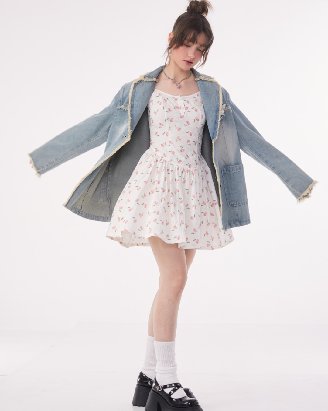 Cherry Flare Camisole Dress ZZF0173