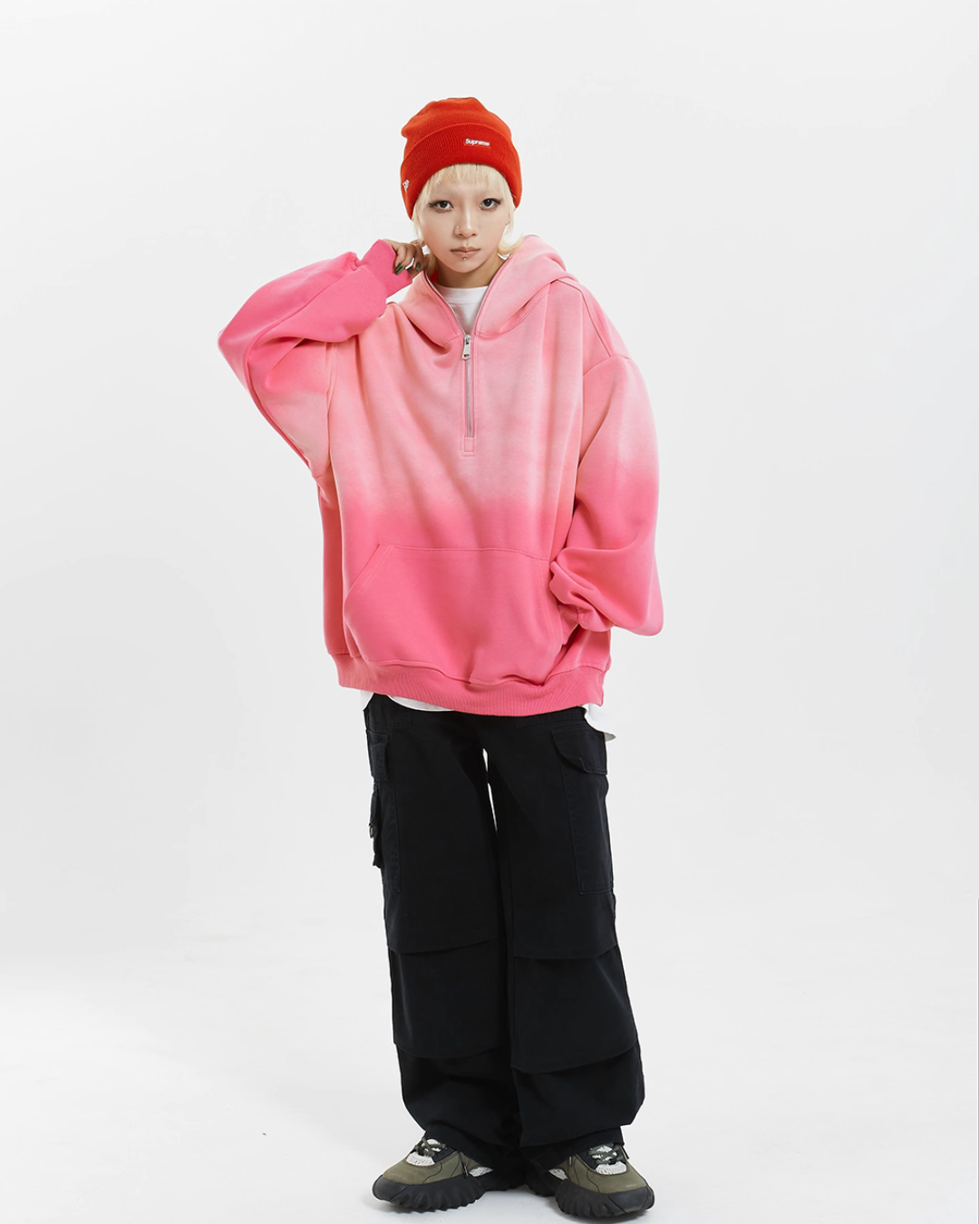 Half Zip Gradient Knit Top MCY0002