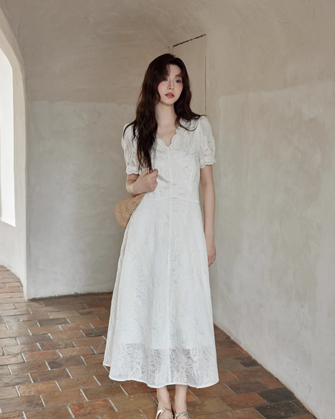 French Lace Flare Dress SMS0017