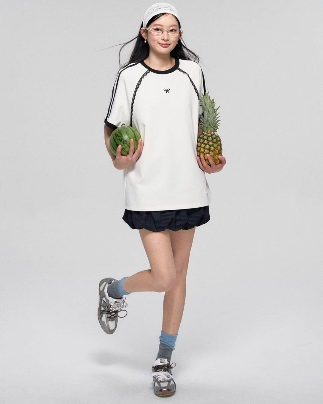 Sideline Race Short Sleeve T-Shirt / Race Tiered Mini Skirt ASG0041