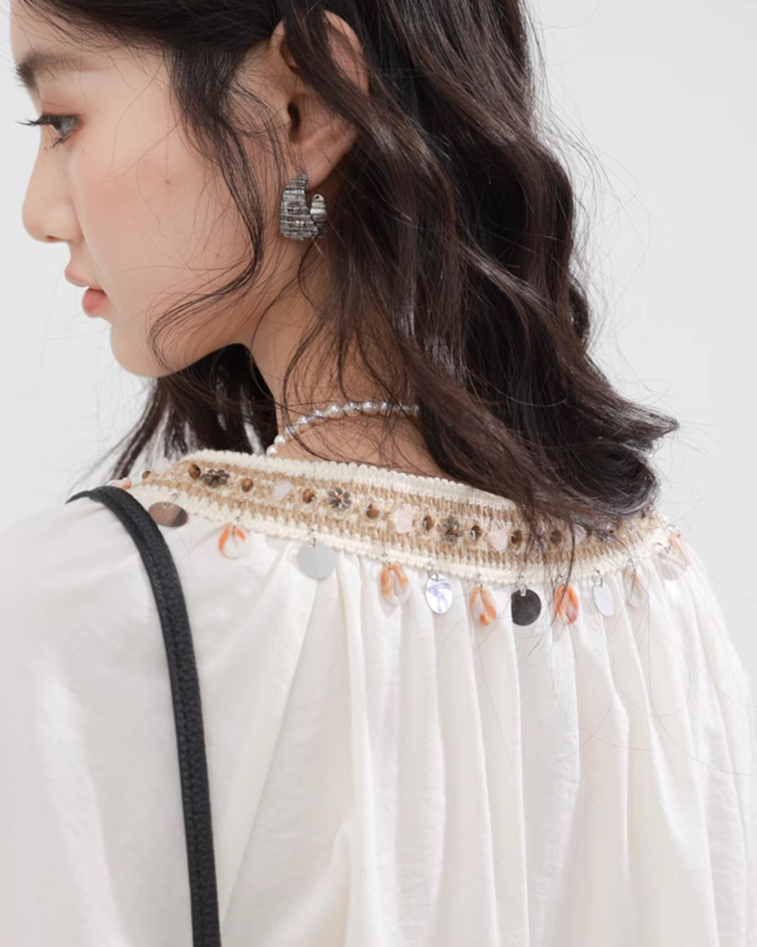 No Collar Balloon Sleeve Top / Vest / Pants CHS0002