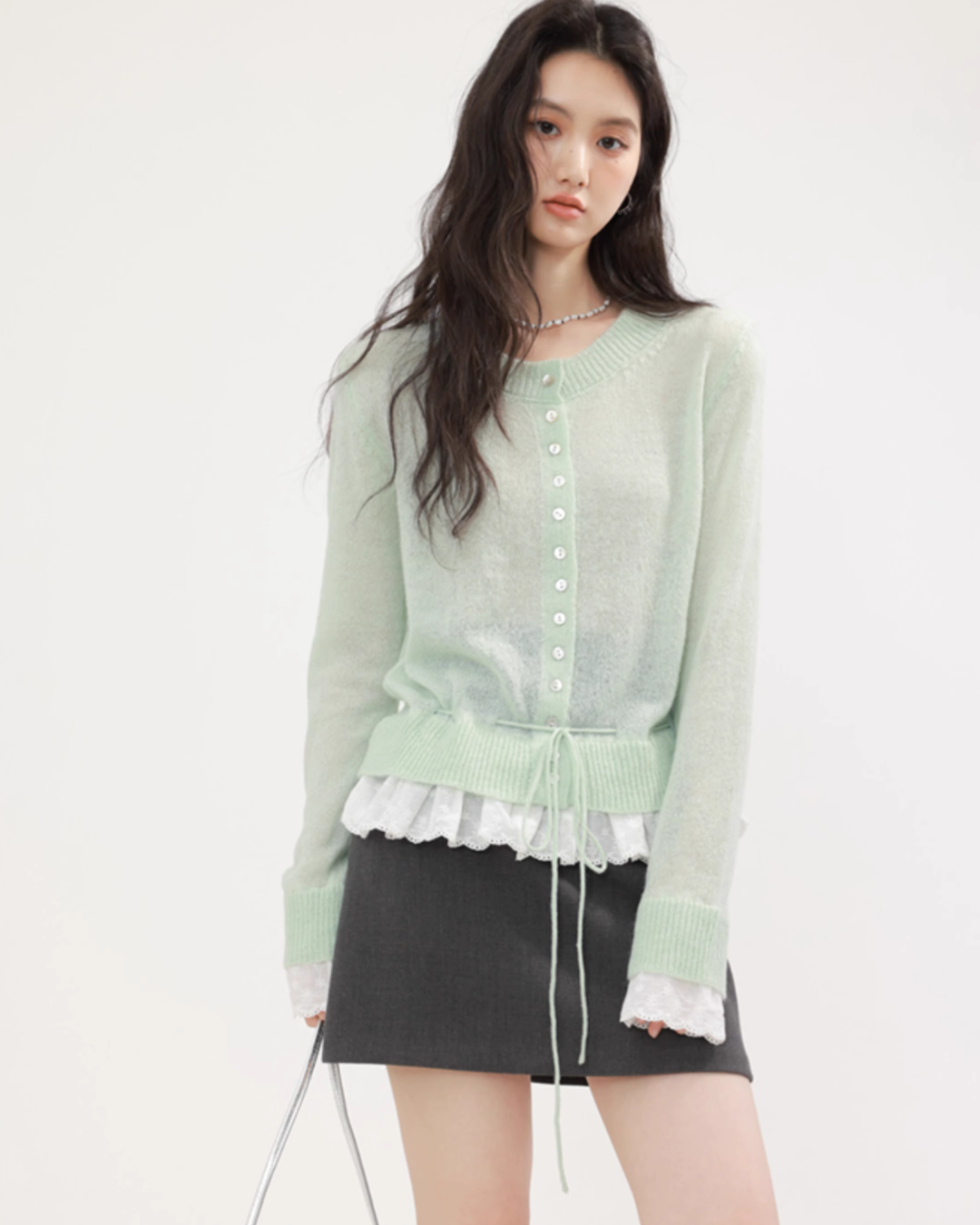 Round Neck Frill Flare Cardigan CHS0009