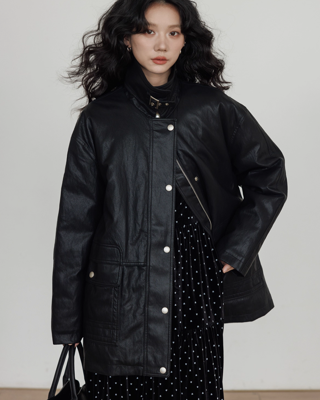 Lapel Leather Jacket VAS0174