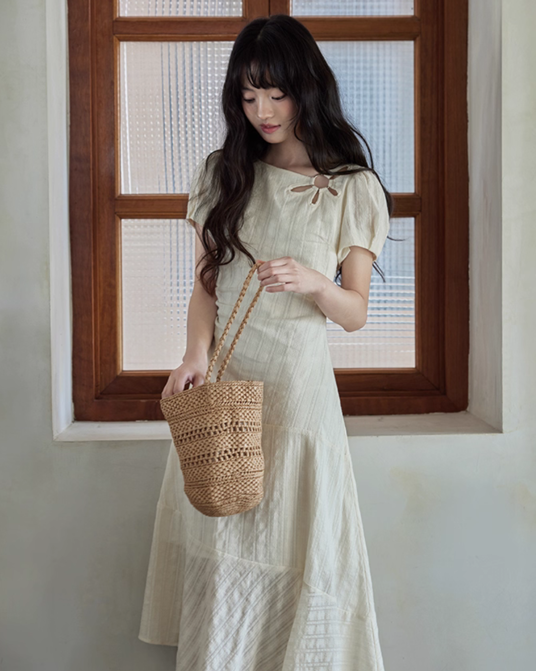 Cotton Apricot Long Dress SMS0026