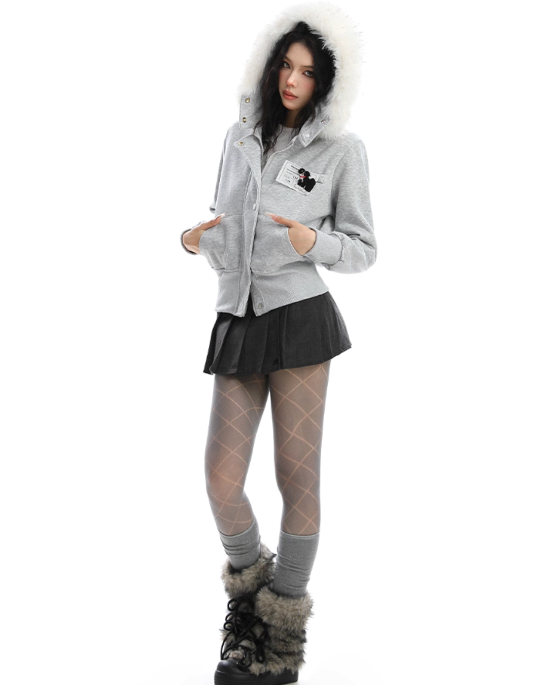 Fur Hood Camouflage Jacket BGS0016