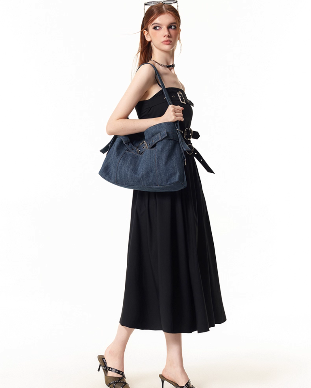 Belt Denim Fabric Shoulder Bag VSE0068