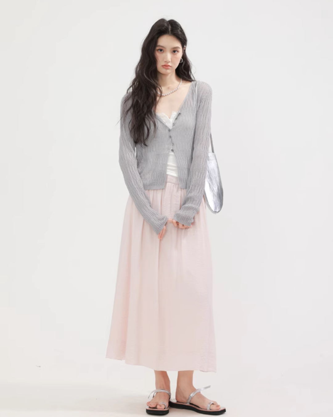 V-neck summer knit cardigan CHS0004