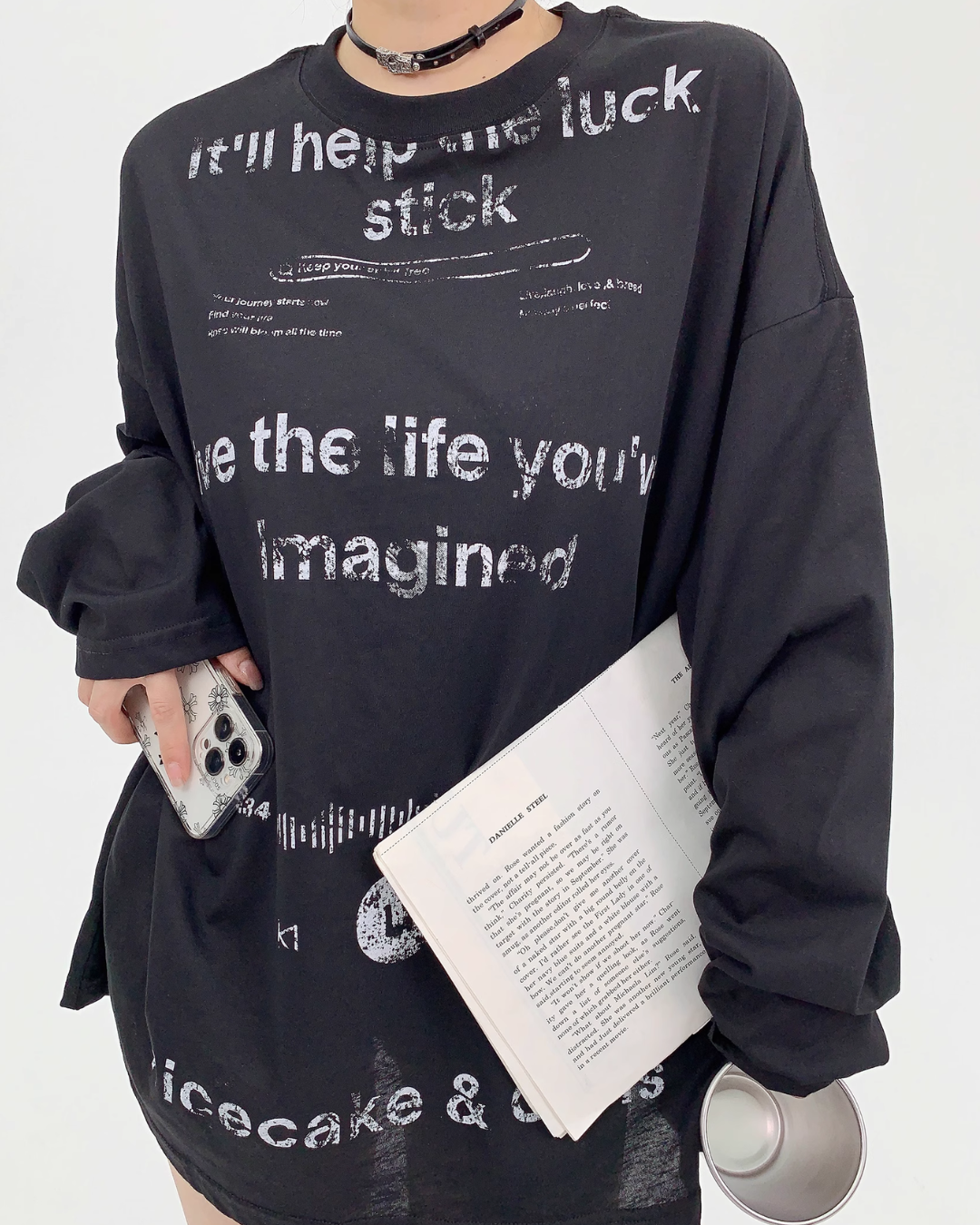 Dark English Print T-Shirt YLS0252