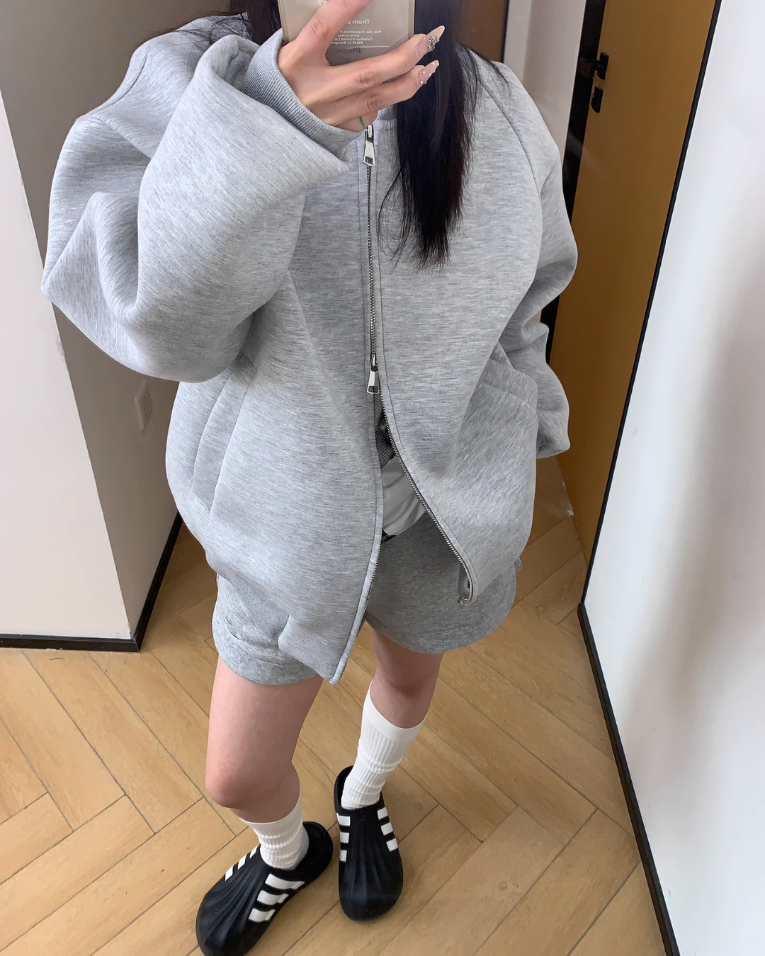 No Collar Zip Sweat Jacket YLS0833
