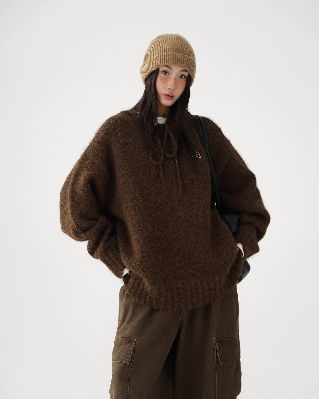 Wool Knit Hoodie Pullover ACS0317