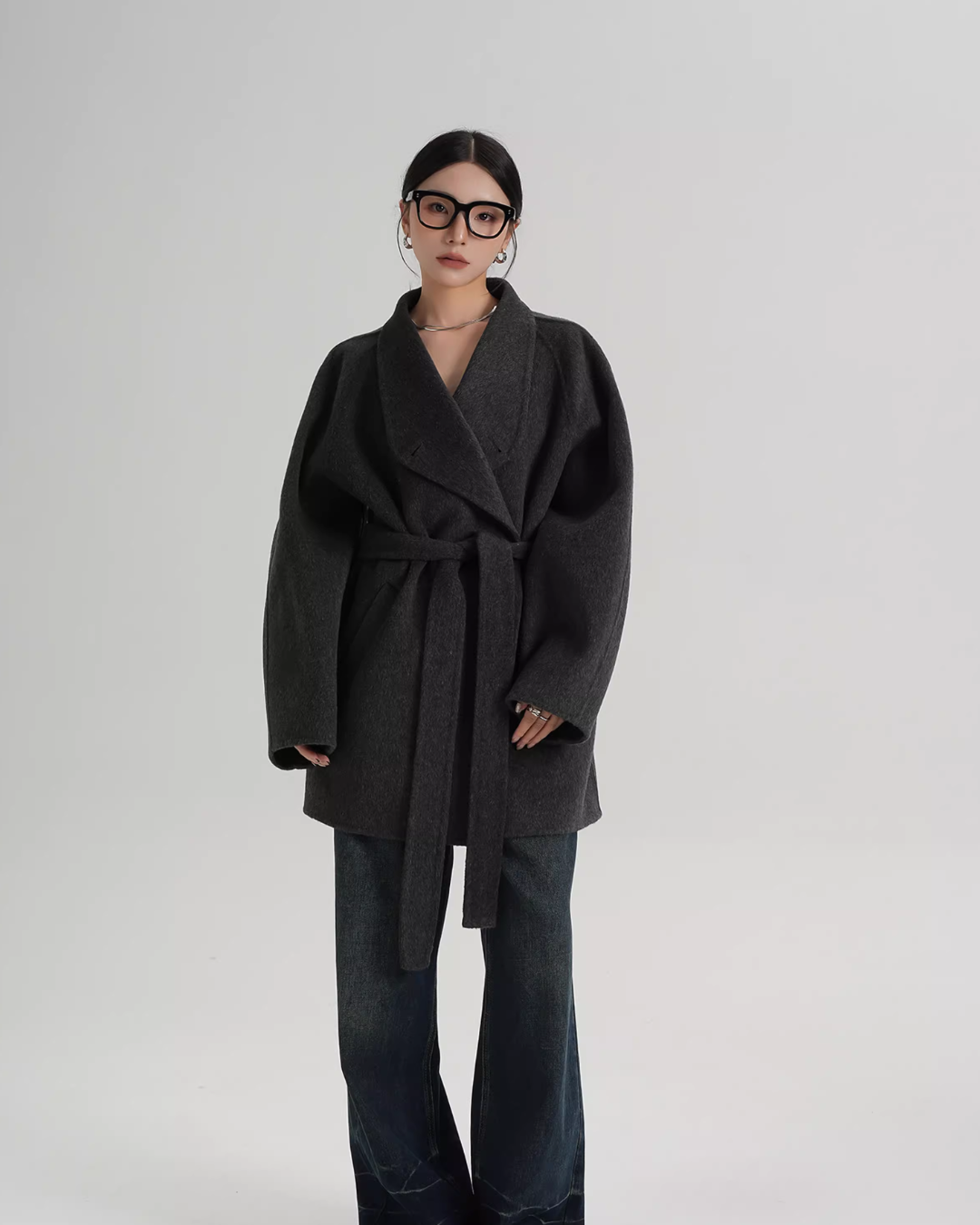 Stand Collar Mid-Length Coat SRS0355