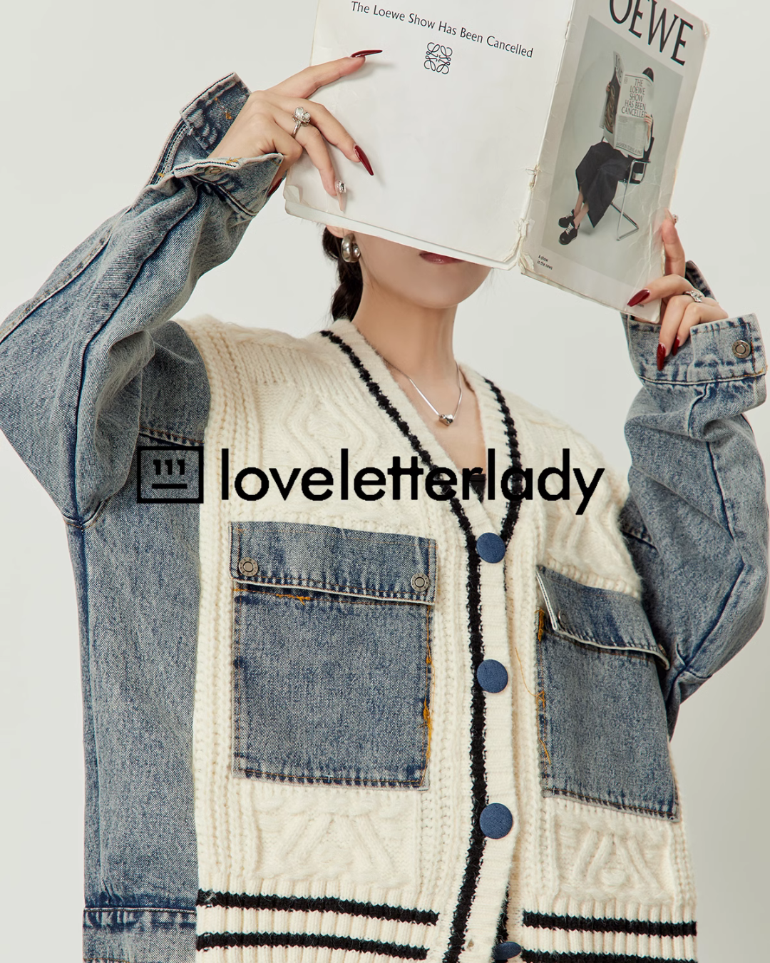 Vintage Stitched Denim Knit Jacket LLA0407