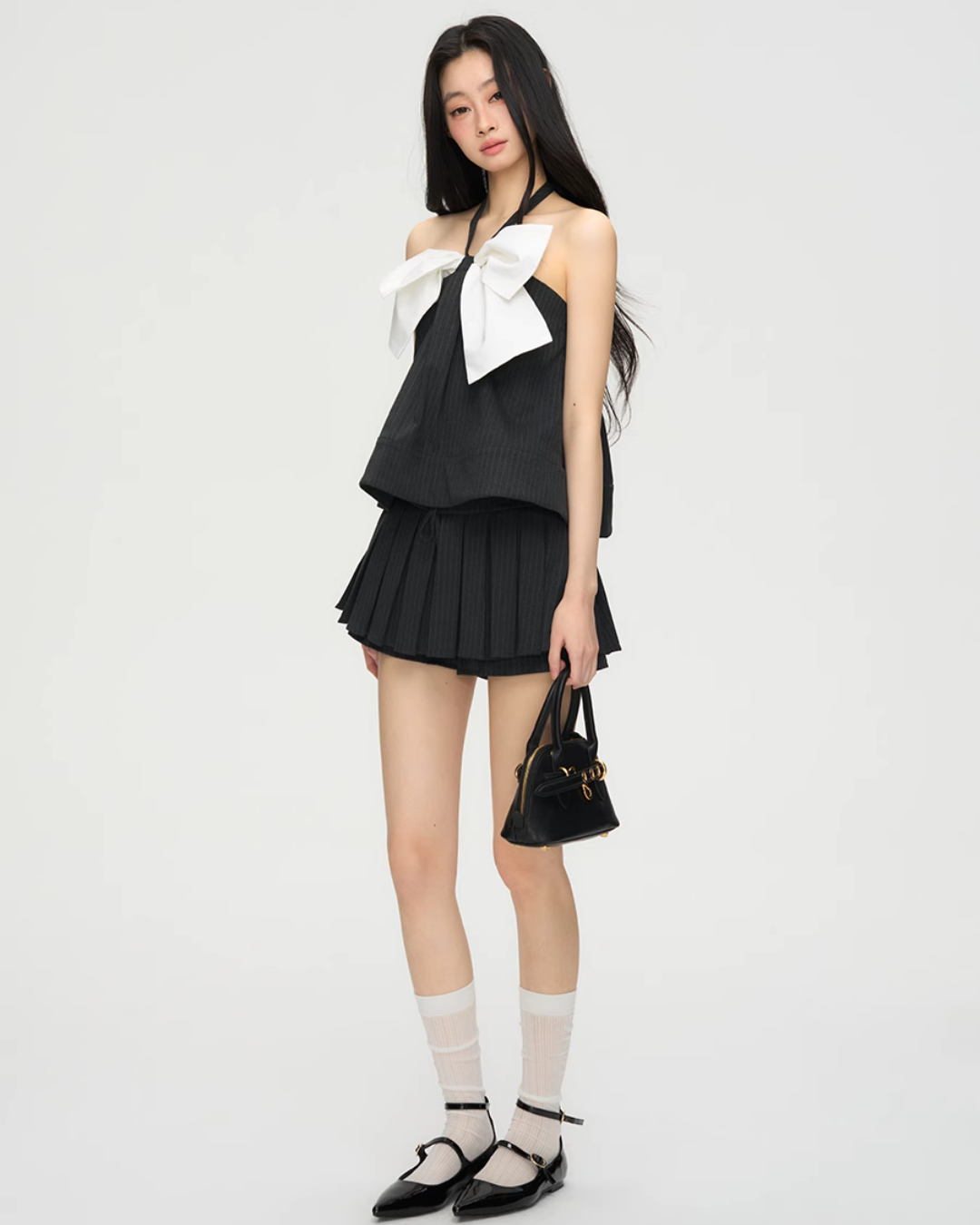 White Ribbon Halterneck Camisole PUC0019