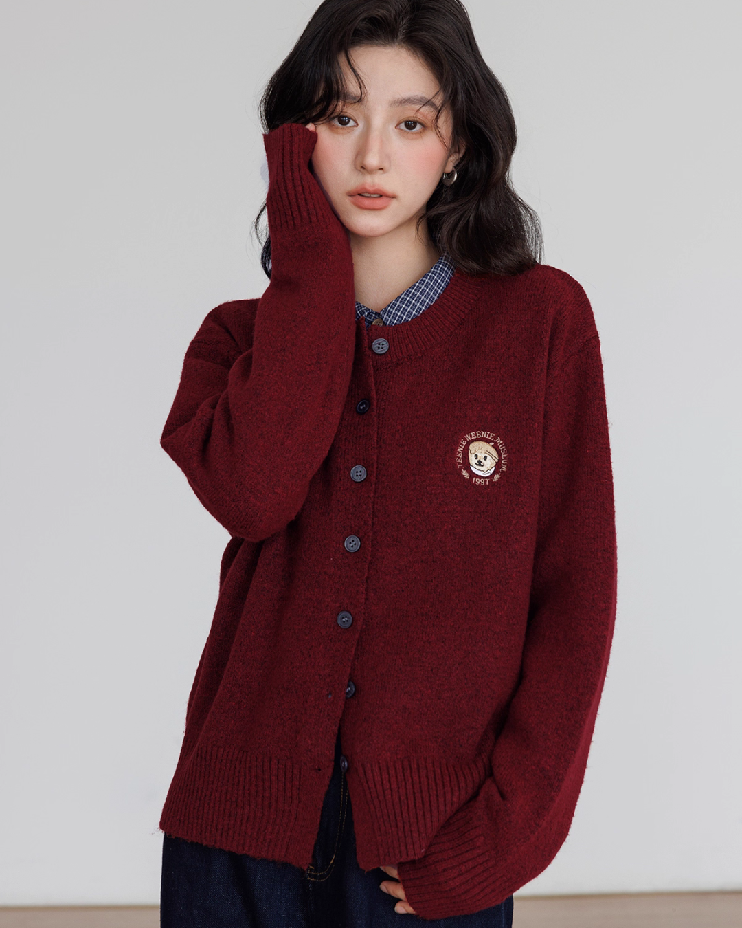 Round Neck Long Sleeve Knit Cardigan VAS0139