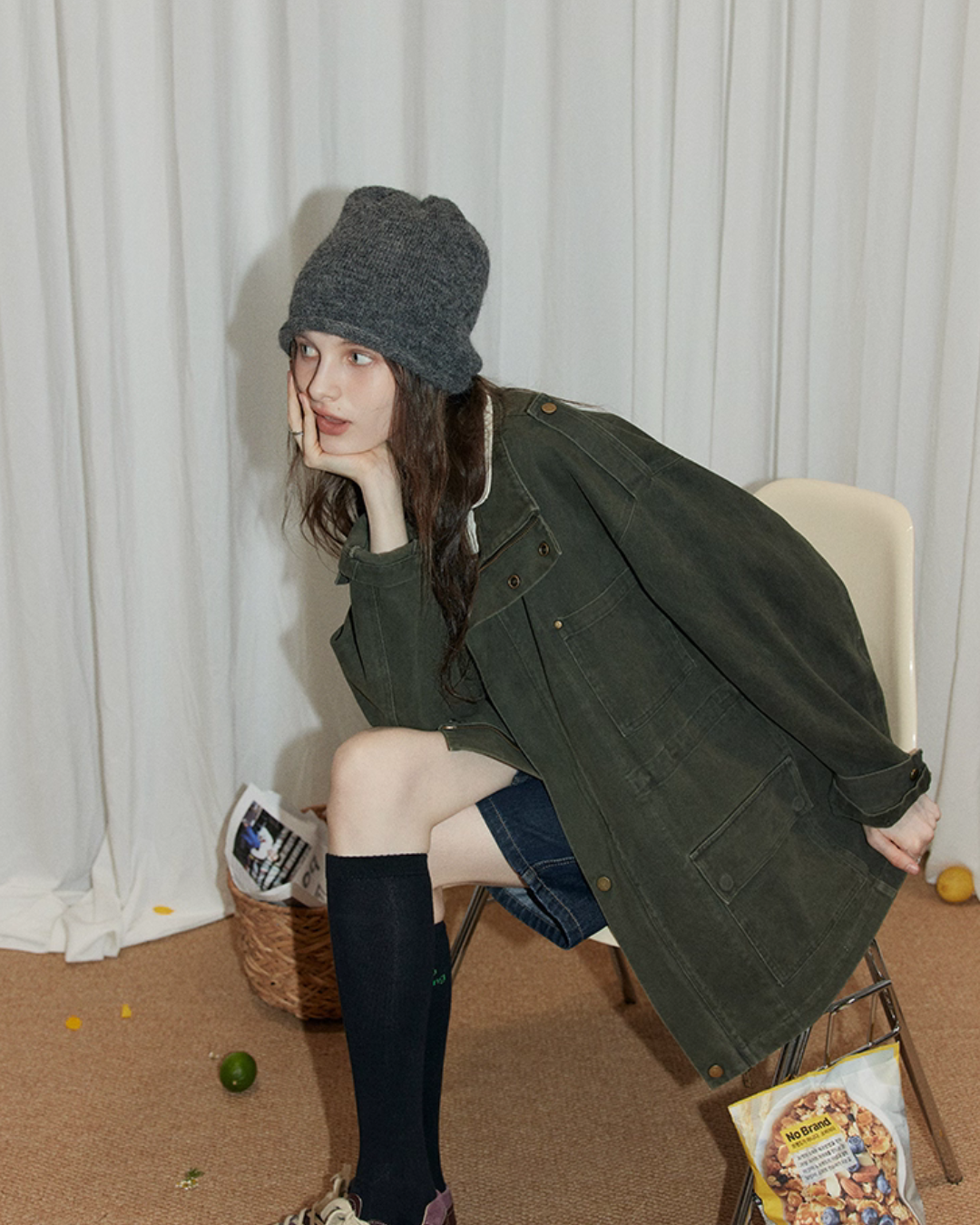 Stand Collar Dolman Mods Jacket RLZ0016