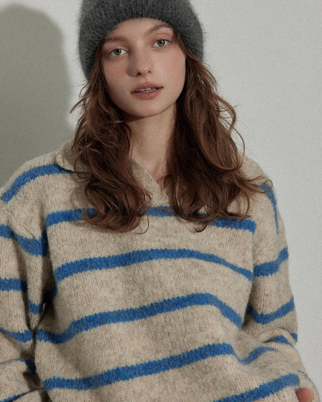 Border Polo Knit Top RLZ0005