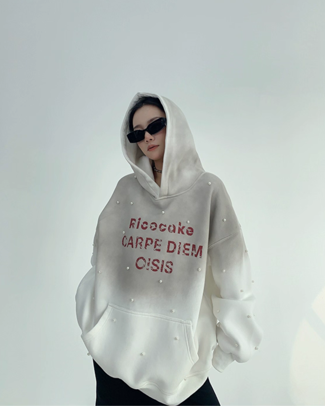 Gradient Studded Sweatshirt Hoodie YLS0987