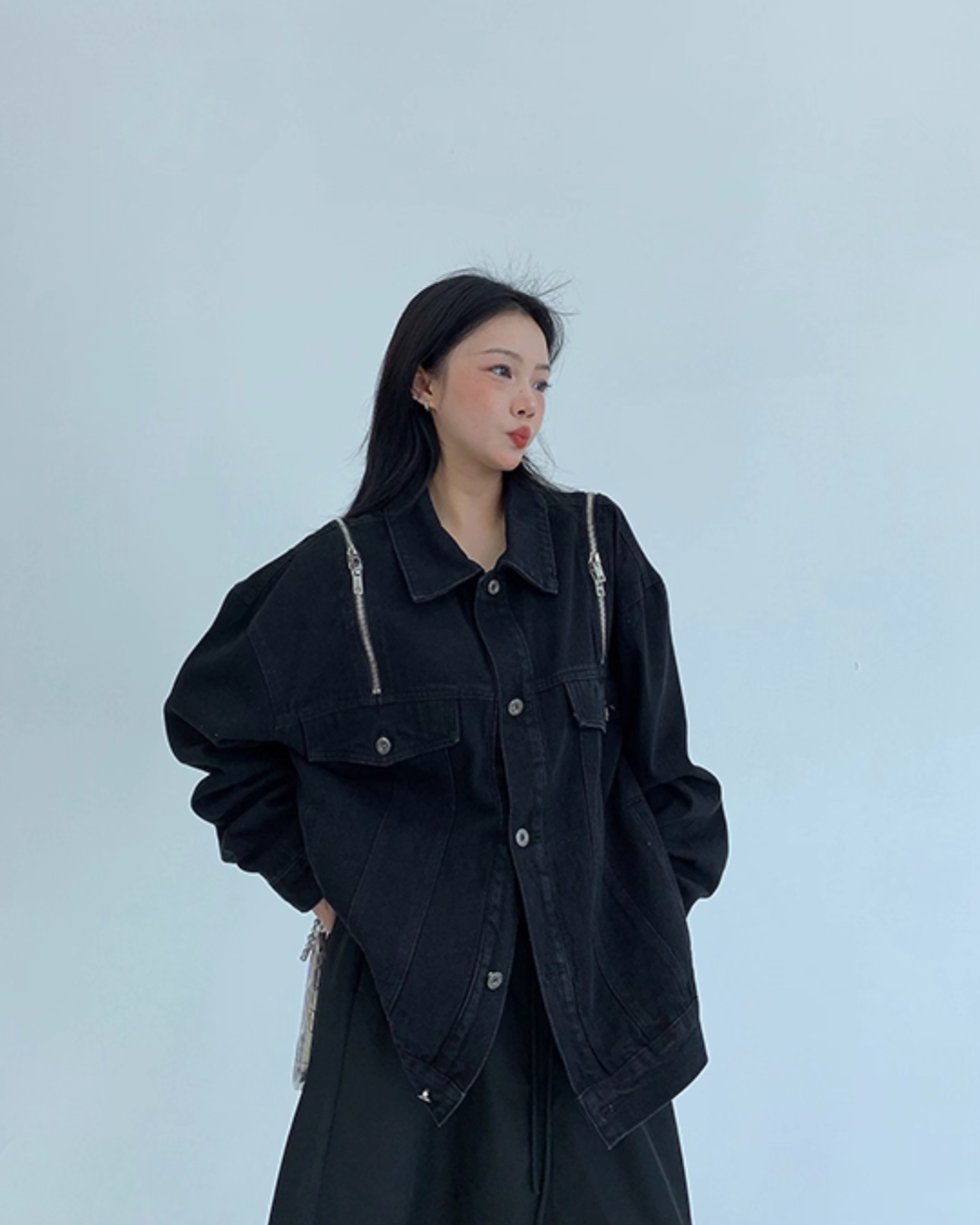 Vintage Zipper Denim Jacket YLS0896