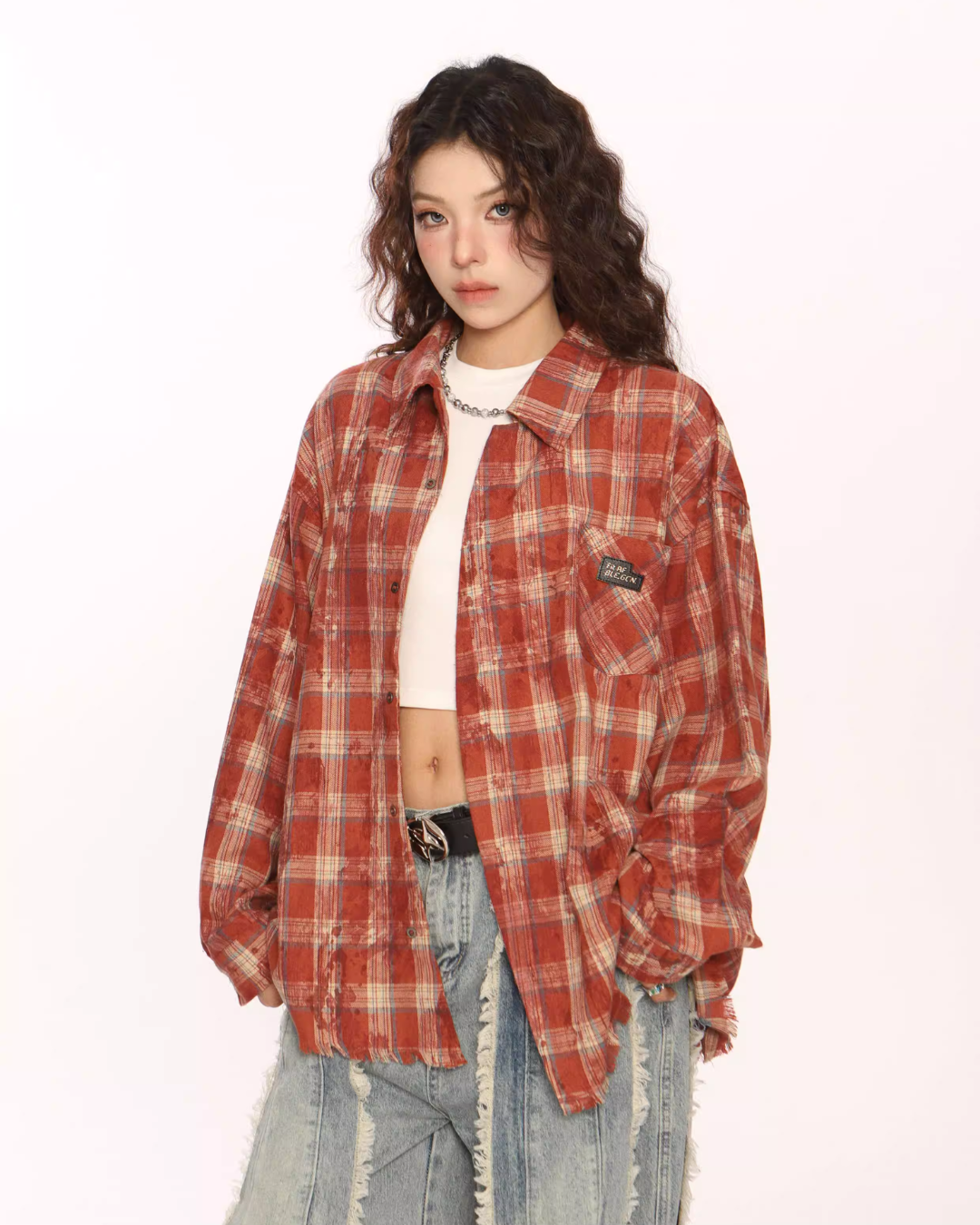 Retro Plaid Distressed Shirt BGS0044
