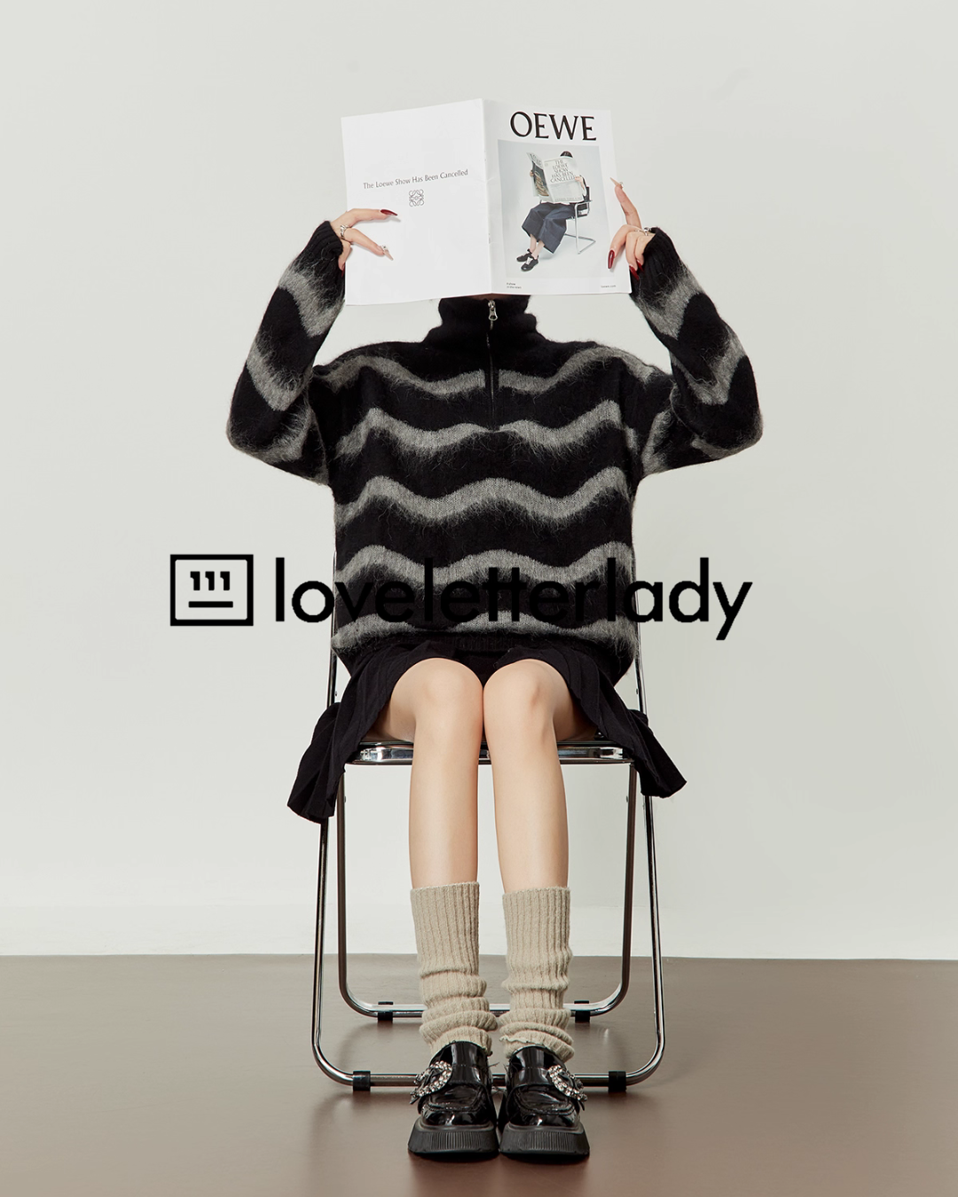 Half Zip Border Top LLA0524