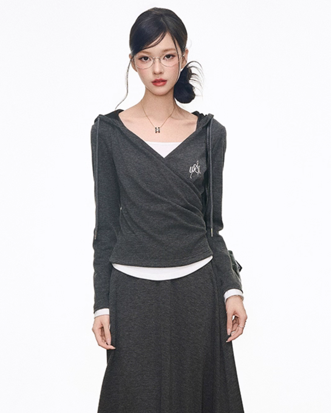 Drape Hood Top / Long Loose Skirt / Wide Pants WEO0073