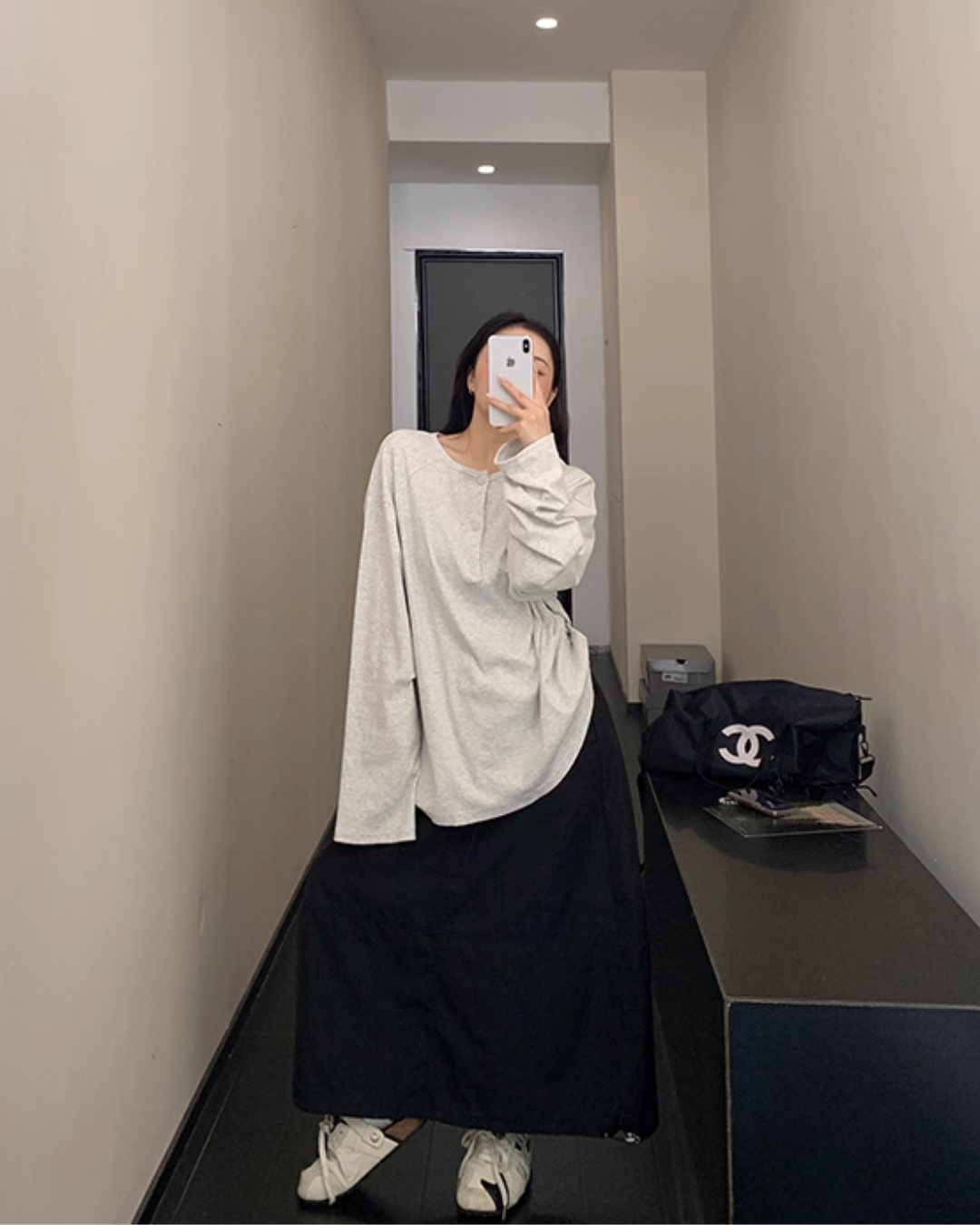 Half Button Loose Top YLS0985