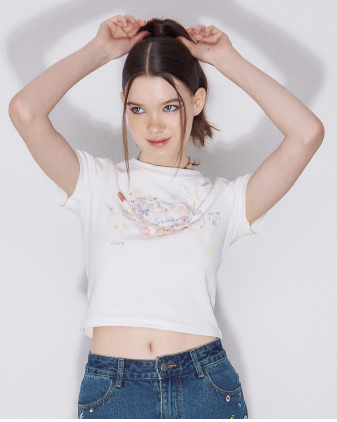 Heart Print Short Tops ZZF0220