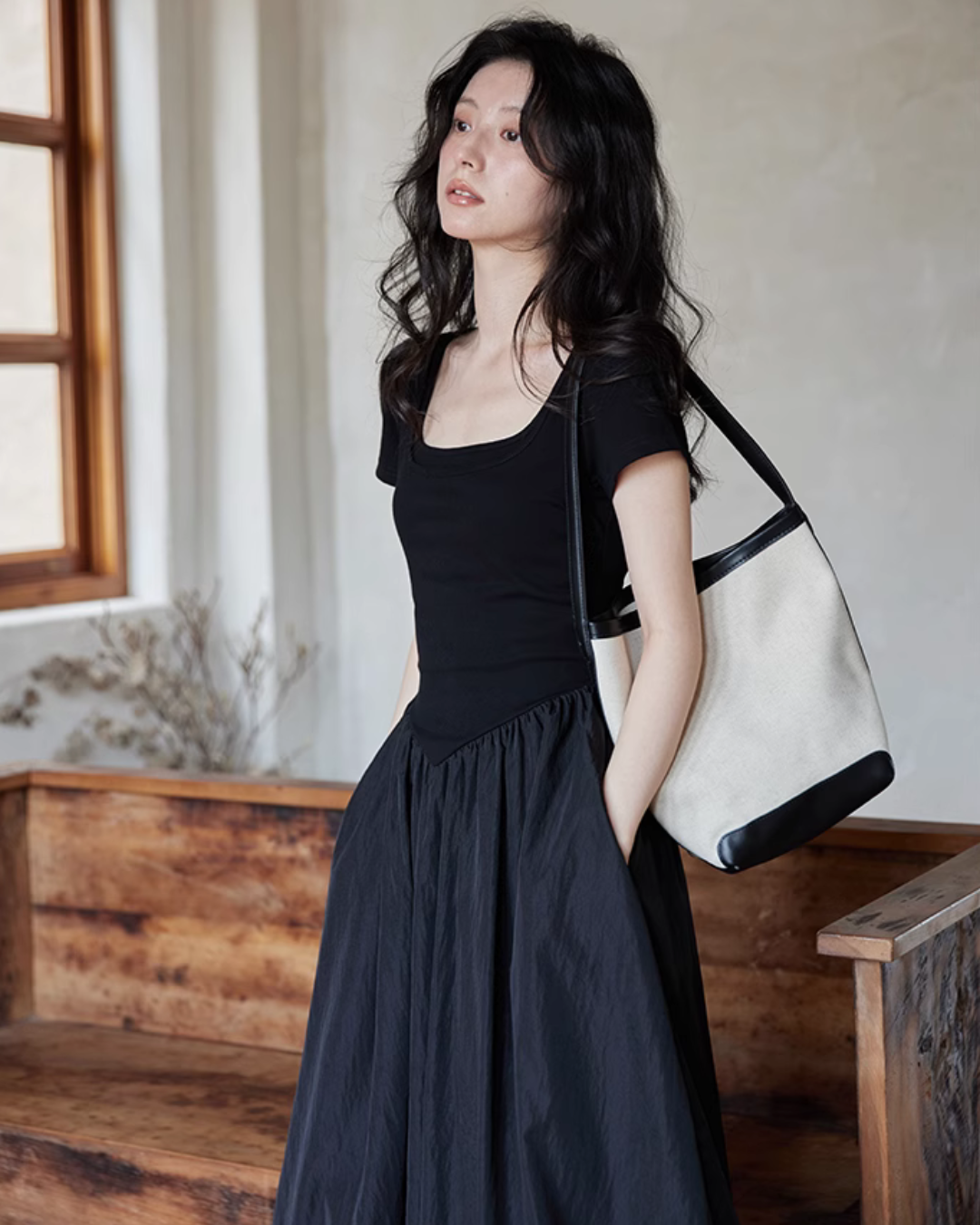 Square Neck Balloon Dress SMS0004