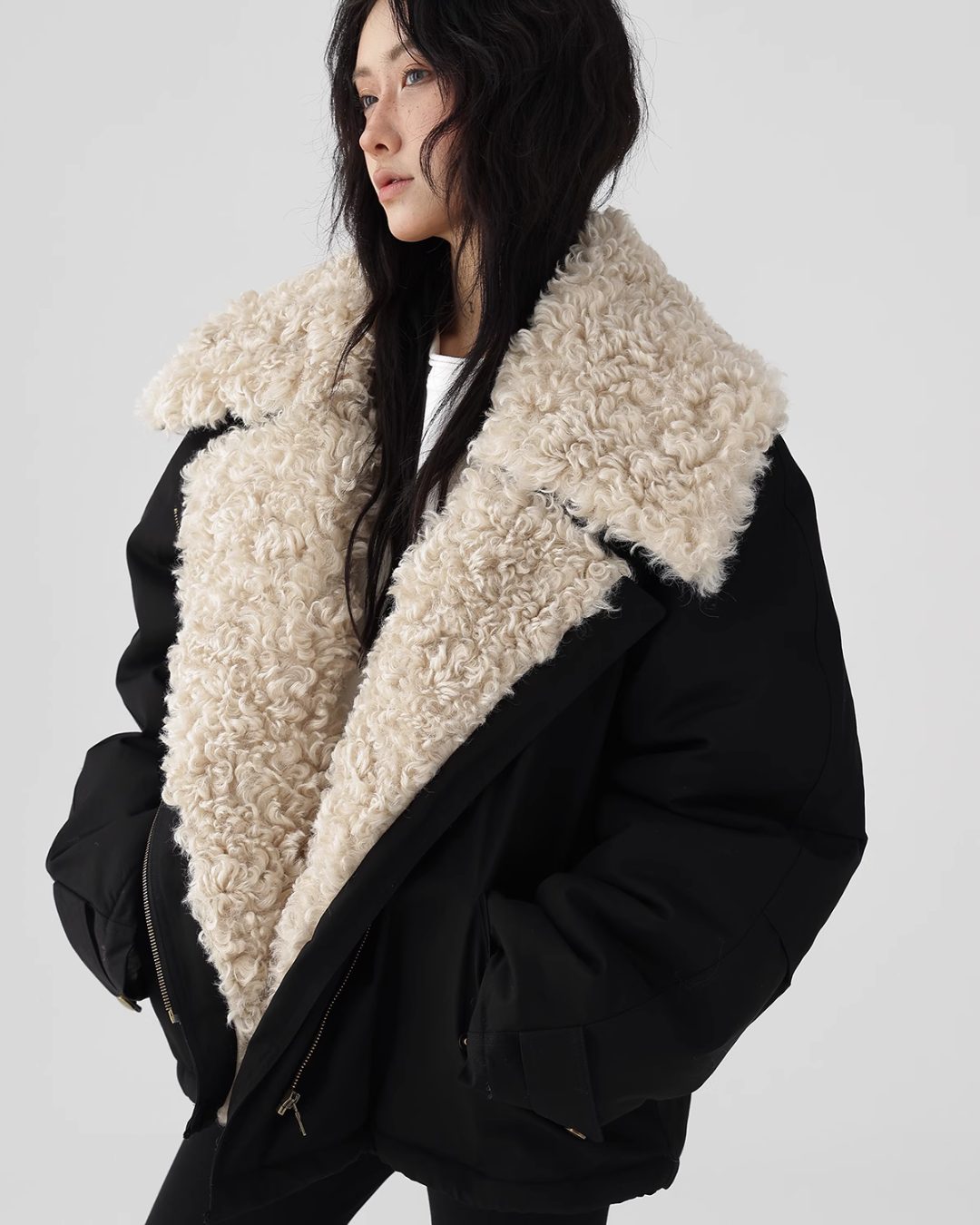 Big Lapel Reversible Wool Jacket ACS0194