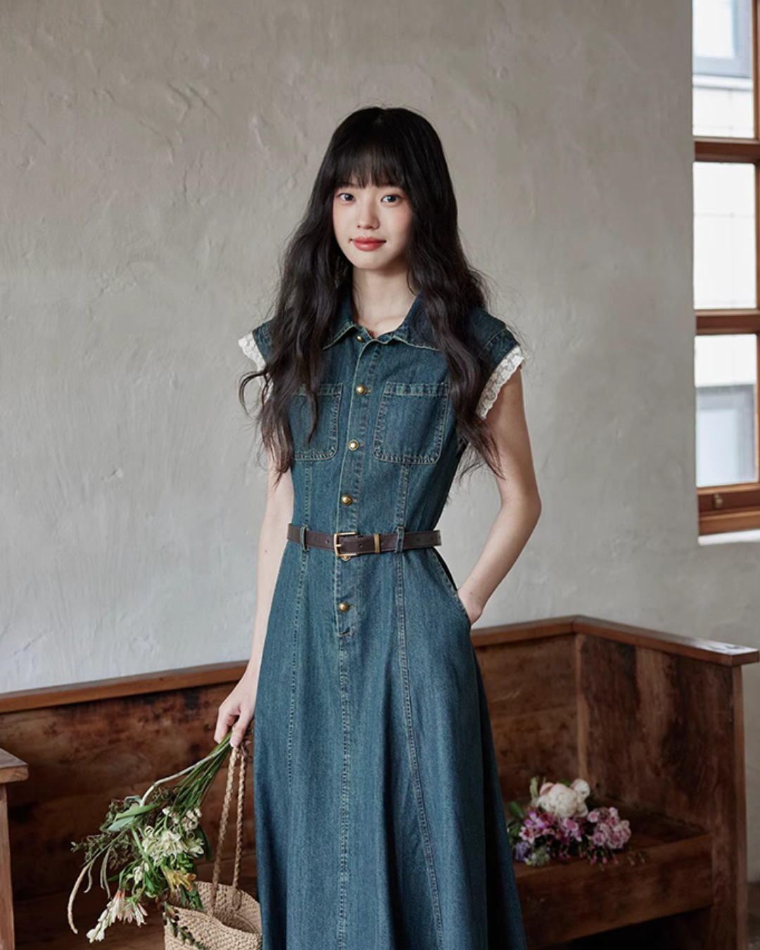 French Girly Denim Dress SMS0002