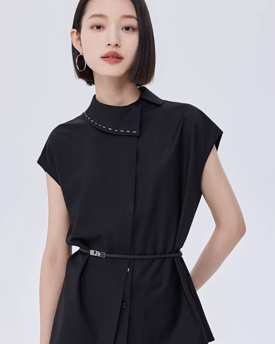 Asymmetry Short-Sleeve Shirt SHN0019