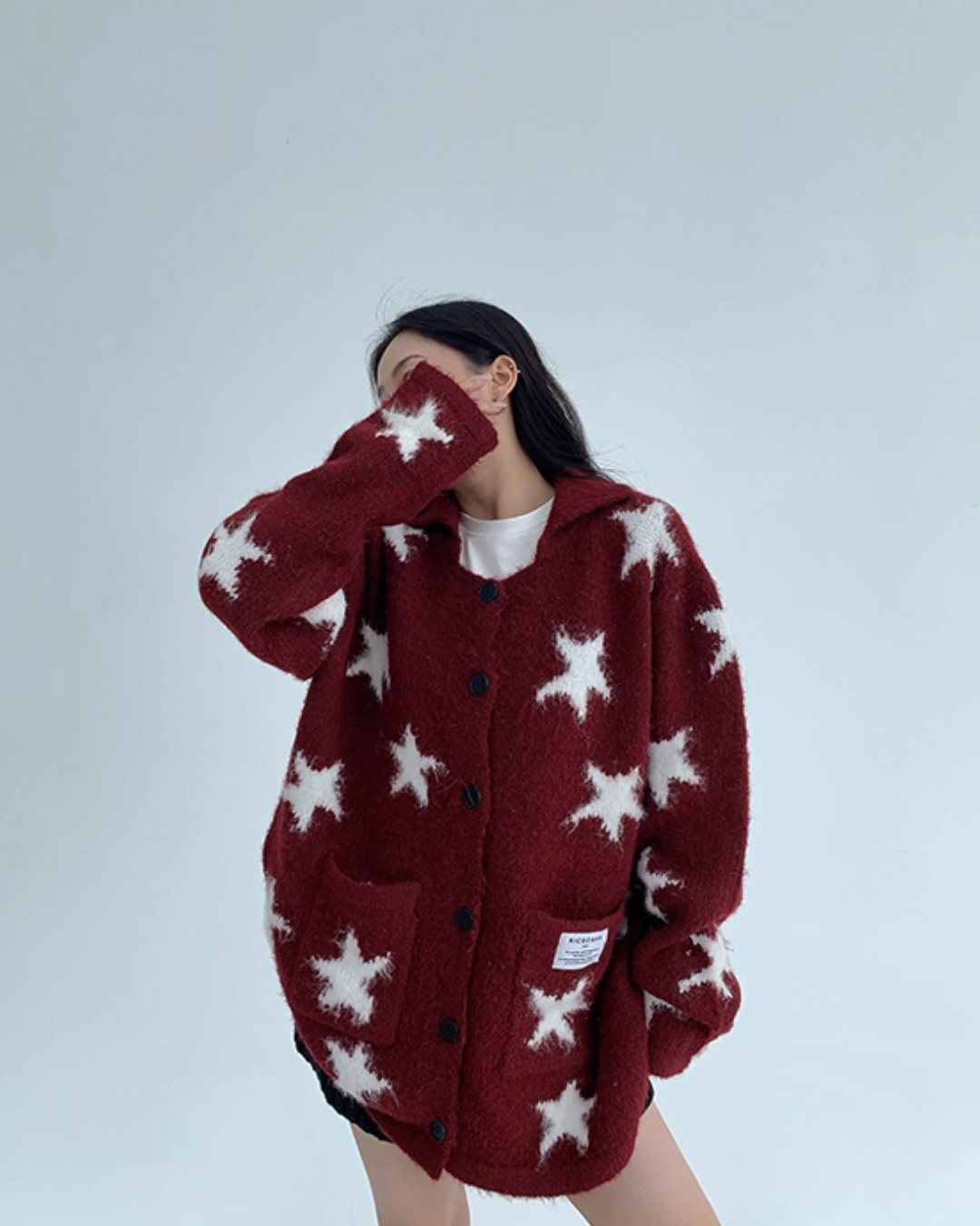 Star-Patterned Knit Cardigan YLS0952
