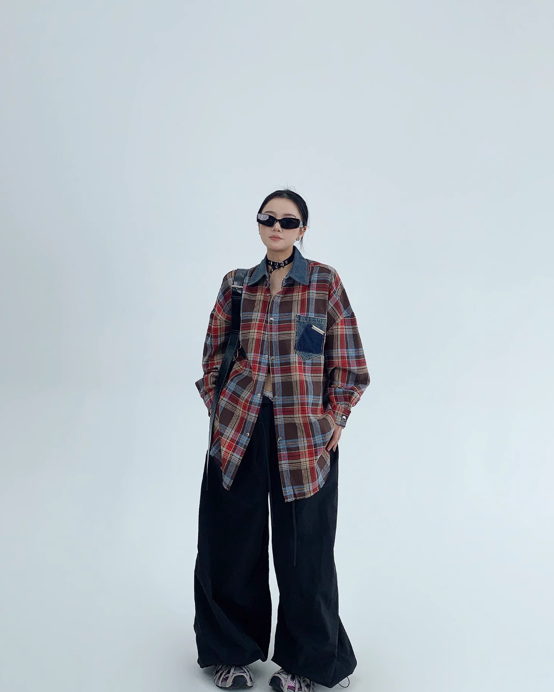 Retro Oversize Plaid Long Sleeved Shirt YLS0436