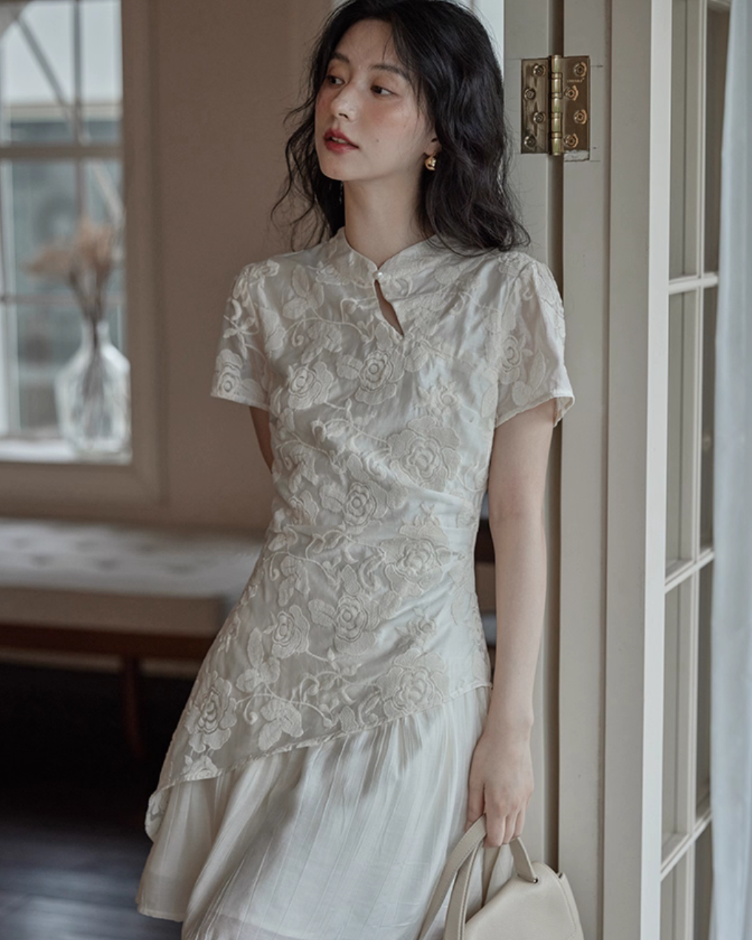 China Embroidery Flower Dress SMS0015