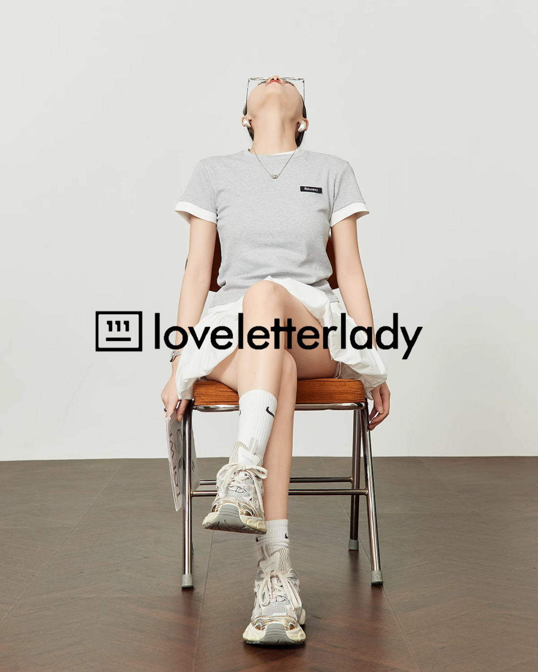 Light Gray Layered T-Shirt LLA0434