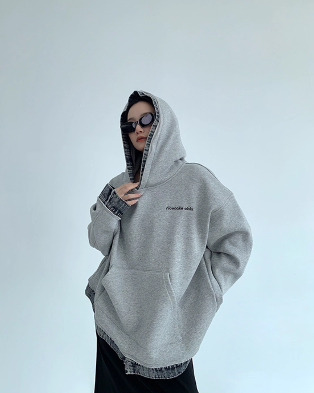 Layered-Style Sweatshirt Hoodie YLS0954