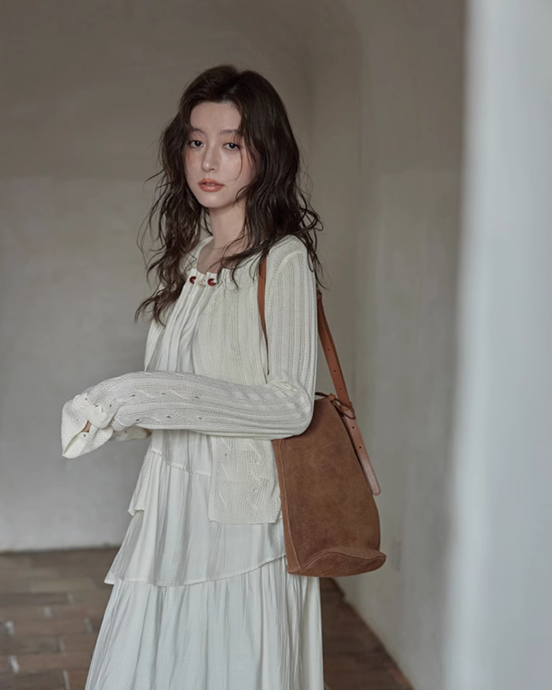Asymmetrical Tiered Dress / Summer Knit Cardigan SMS0001