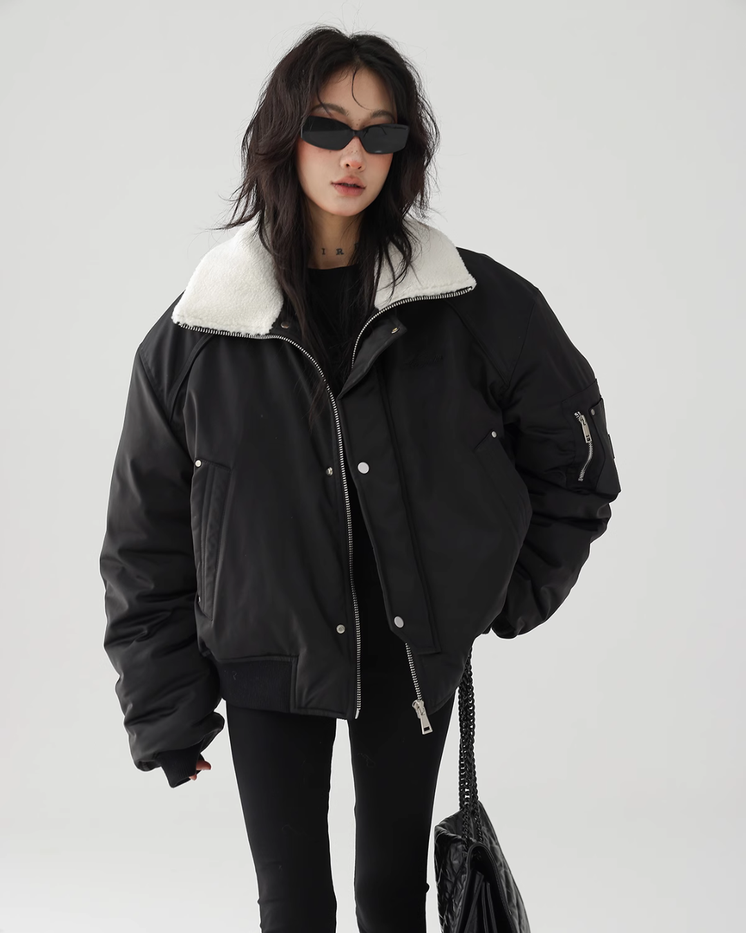 Boa Collar Back Logo Jacket ACS0212