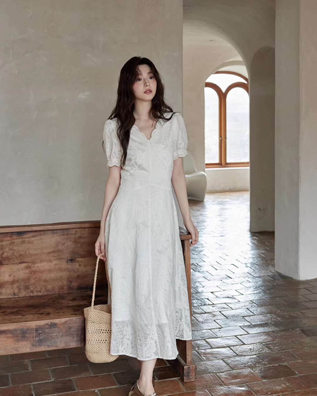 French Lace Flare Dress SMS0017