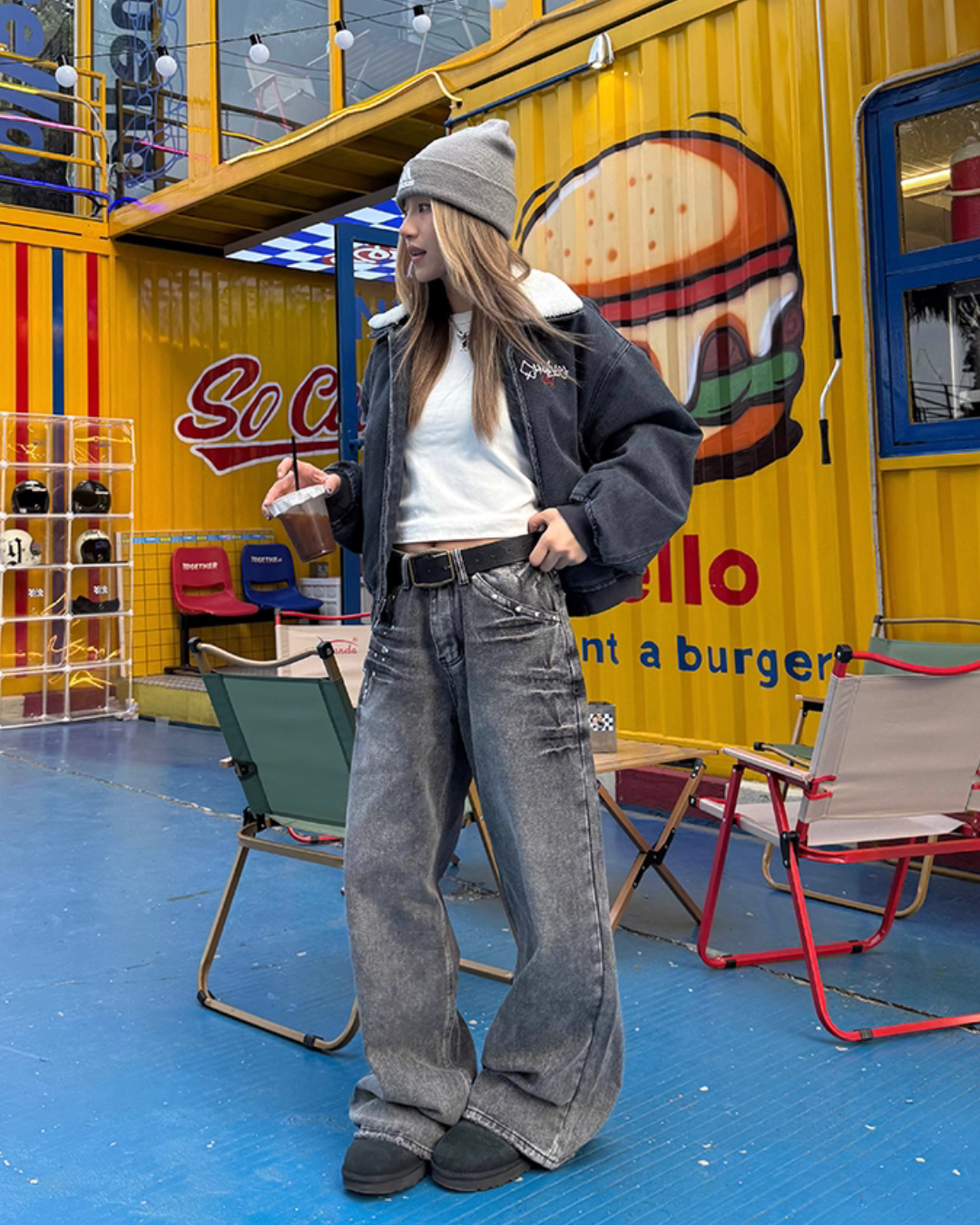 Washed Wide Denim Pants CYE0024