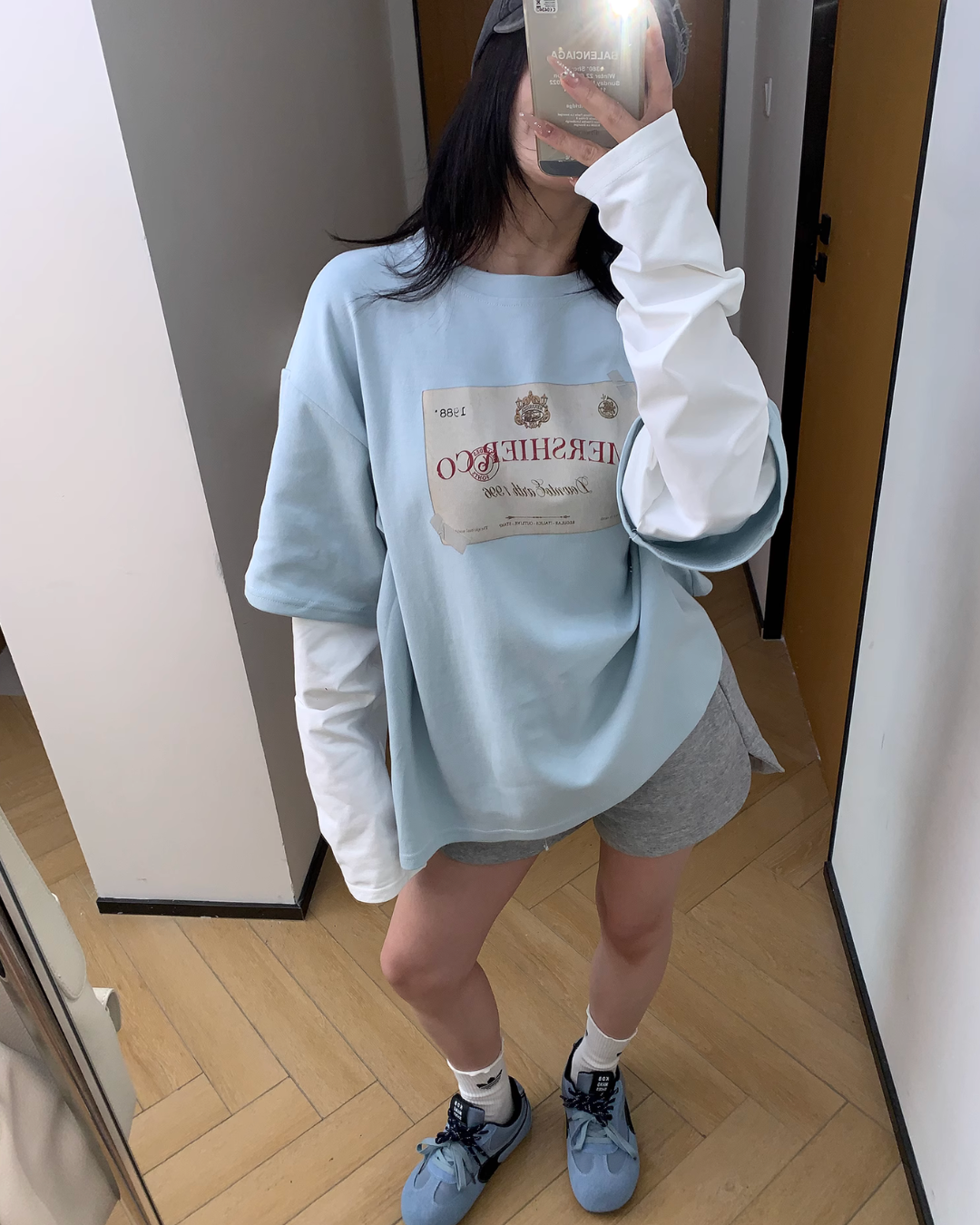Layered Style Cotton Short Sleeve T-Shirt YLS0820
