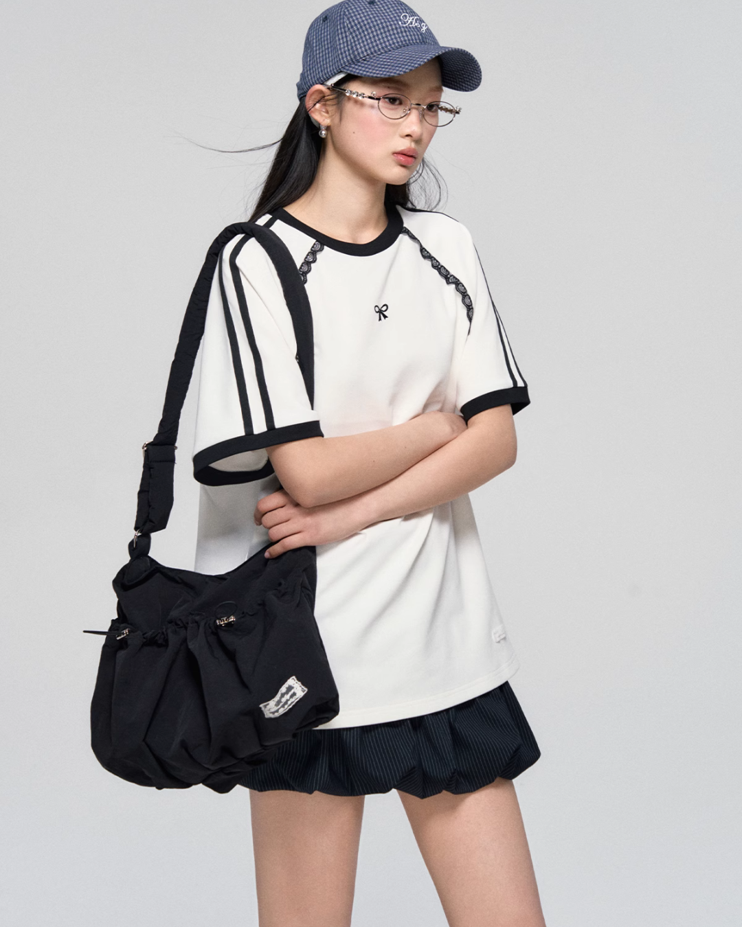 Sideline Race Short Sleeve T-Shirt / Race Tiered Mini Skirt ASG0041