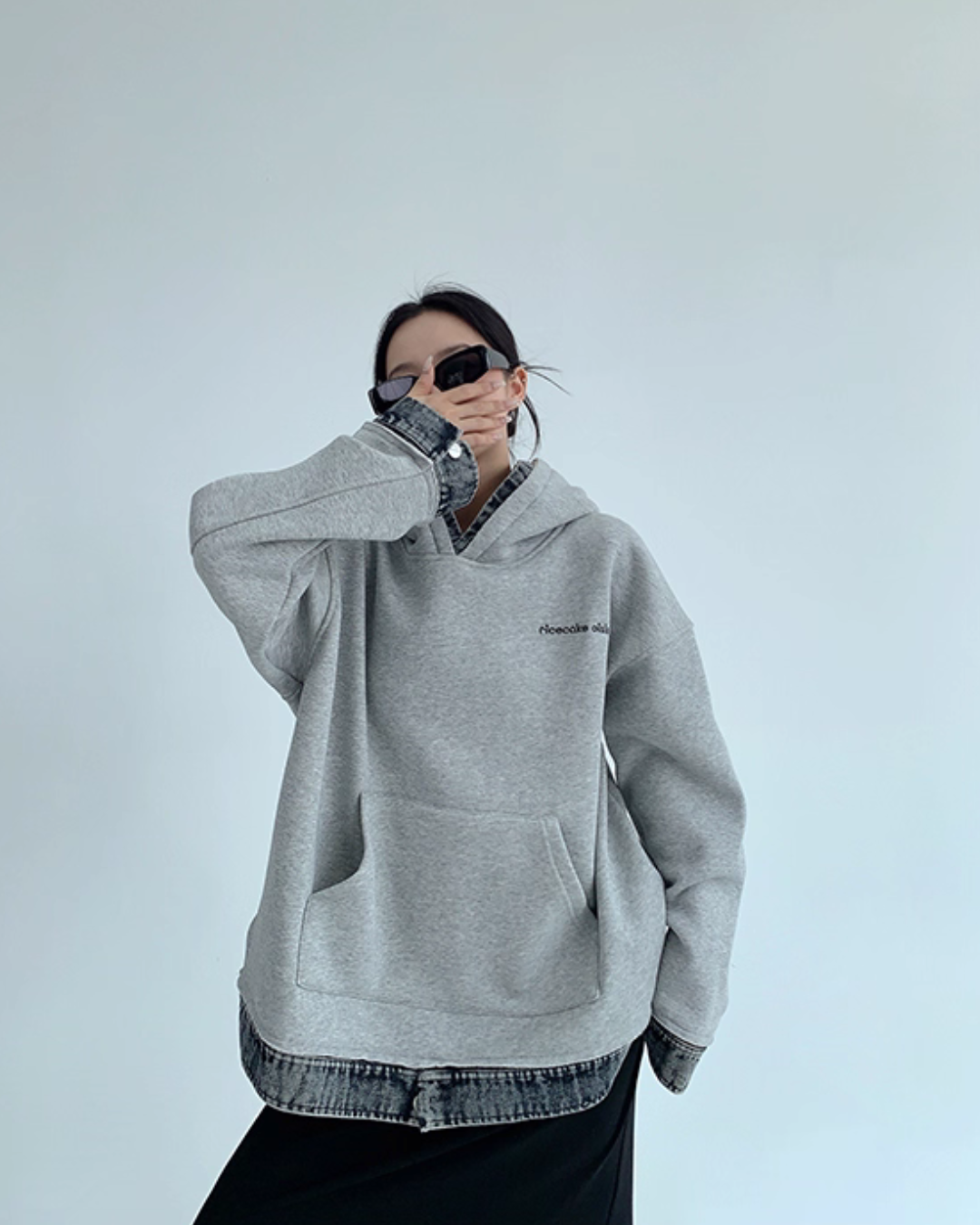Layered-Style Sweatshirt Hoodie YLS0954
