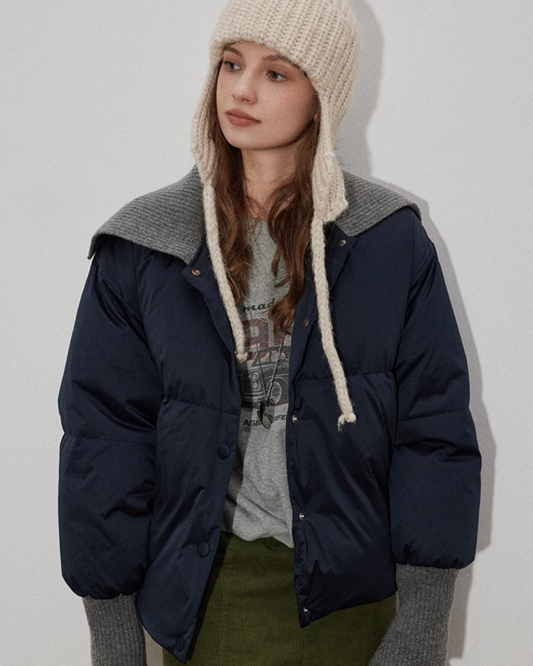Lapel Pad Down Jacket LFC0013