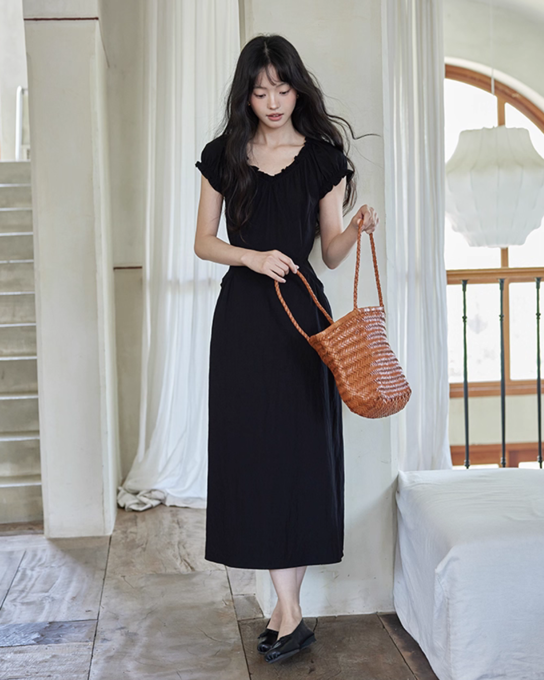 Puff Sleeve Long Dress SMS0023