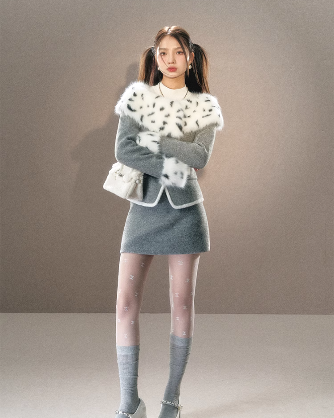 Volume Fur Jacket / Mini Skirt UNP0007