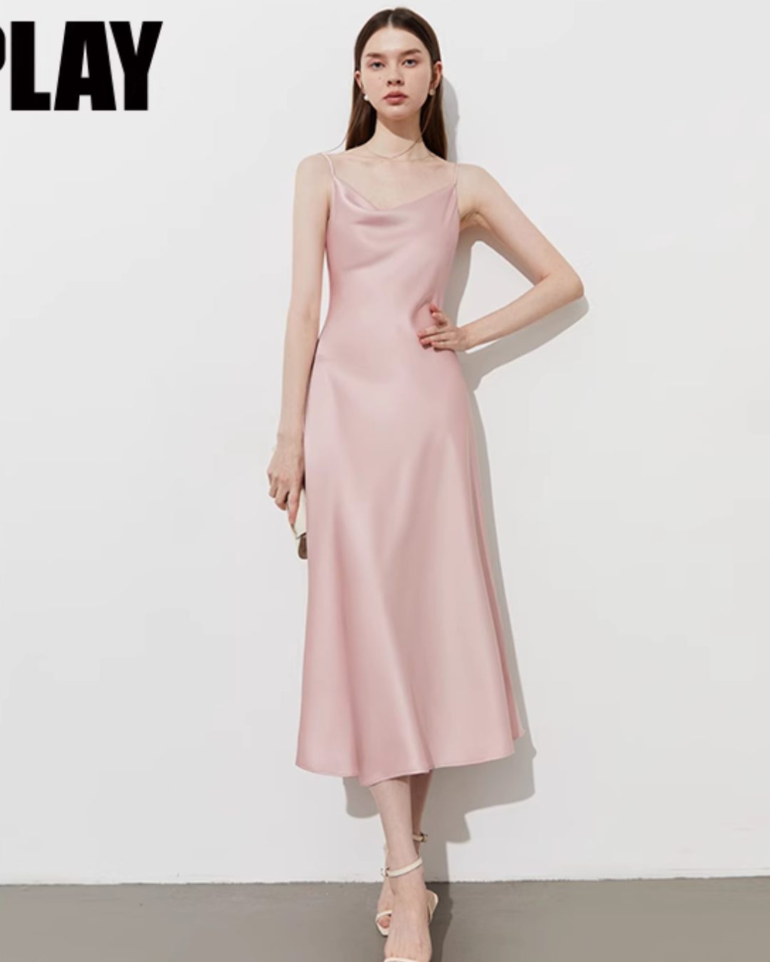 Satin Flare Strap Dress DPY0003
