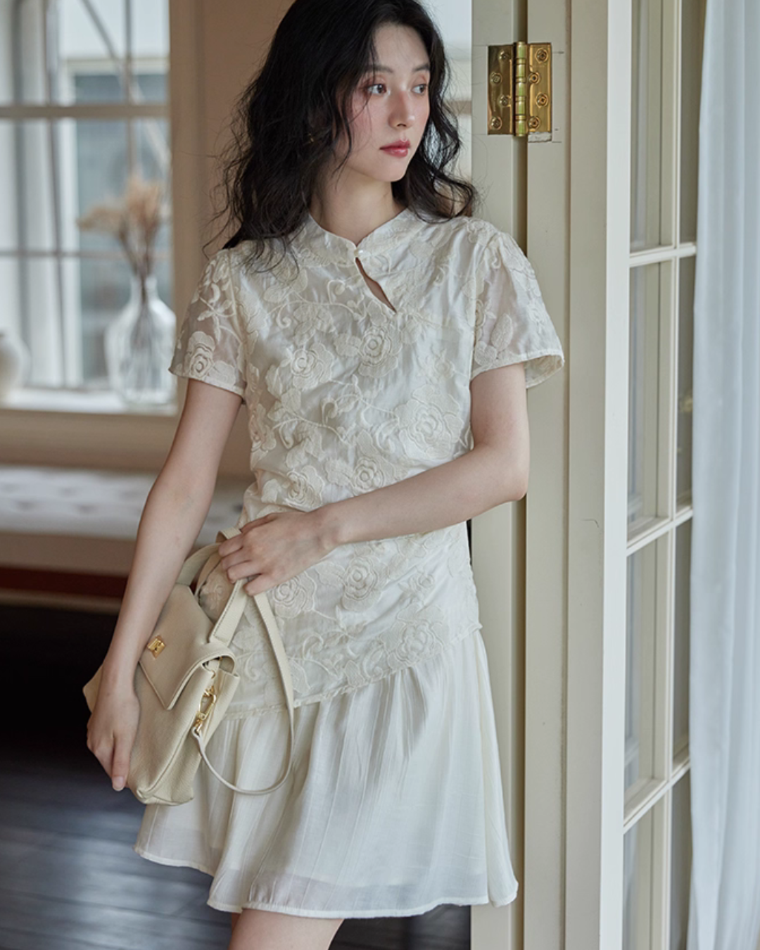 China Embroidery Flower Dress SMS0015