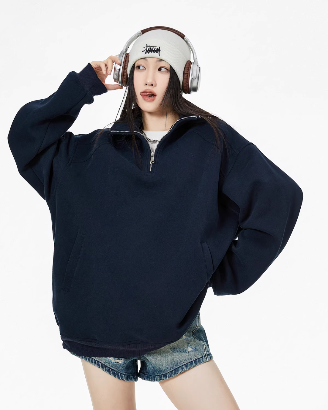 Half Zip Sweat Tops ICM0074